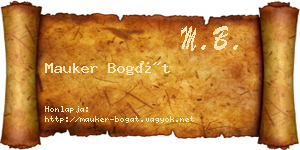 Mauker Bogát névjegykártya